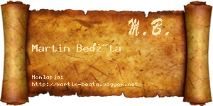 Martin Beáta névjegykártya